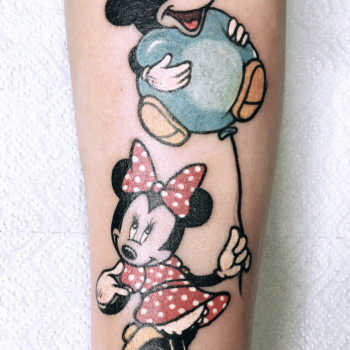 Цветная татуировка в мультяшном стиле с созданием эскиза. Вы