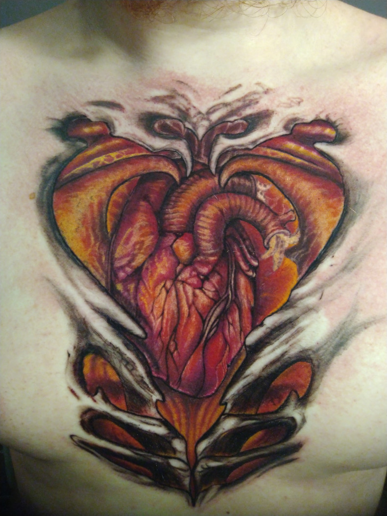 Мужские 3d на груди, photo - Тату мастер Илья Гигер