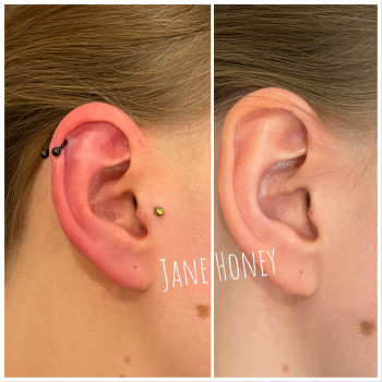 Пирсинг козелка и Хеликса/ Piercing Kozelok, Helix