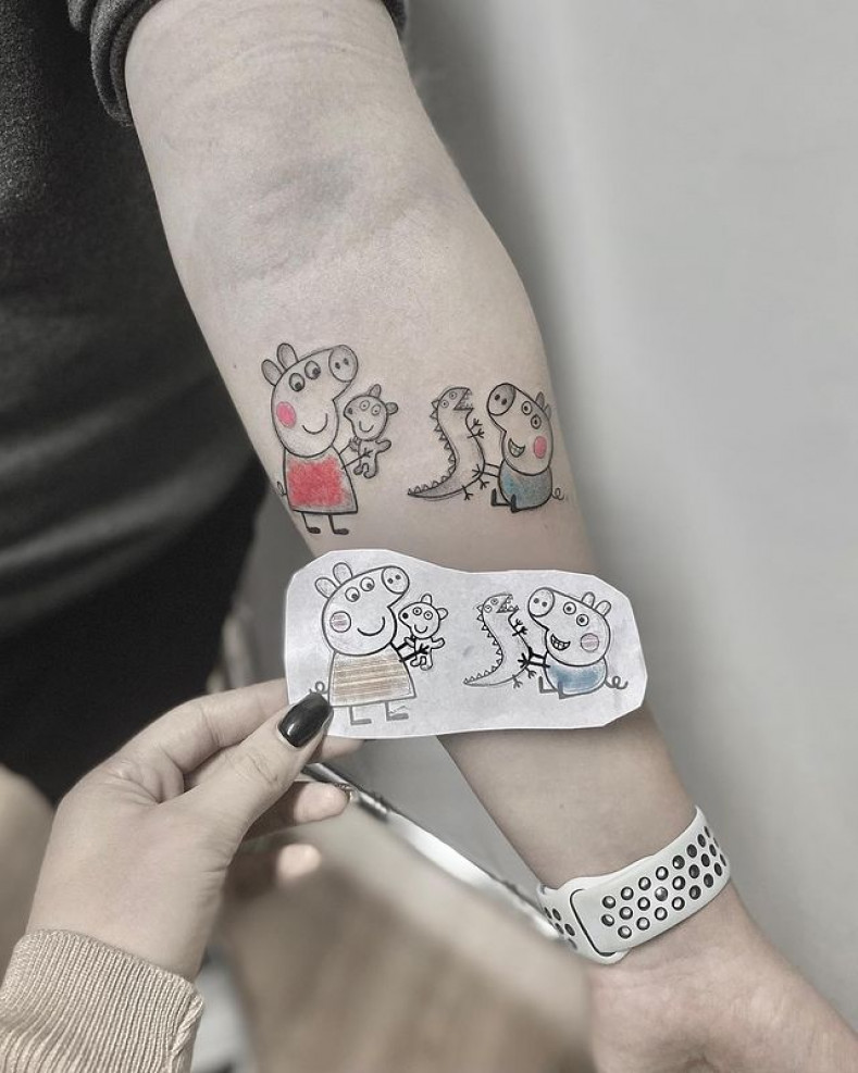 Women arm cartoons, photo - Тату мастер Анна