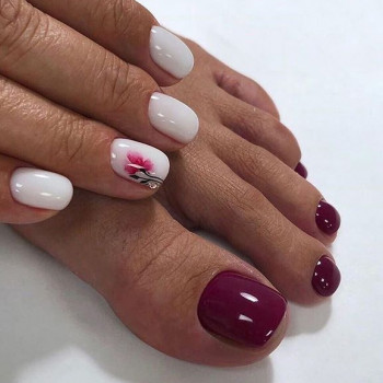 Маникюр и педикюр с покрытием гель лак и дизайном 6000