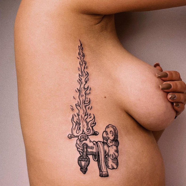 Women engraving sword, photo - Tattoo Master Anastasiya Cherepanova