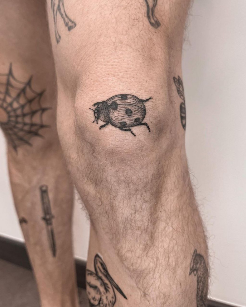 Männer Marienkäfer Knie, photo - Tattoo-Meister Alina Balgur