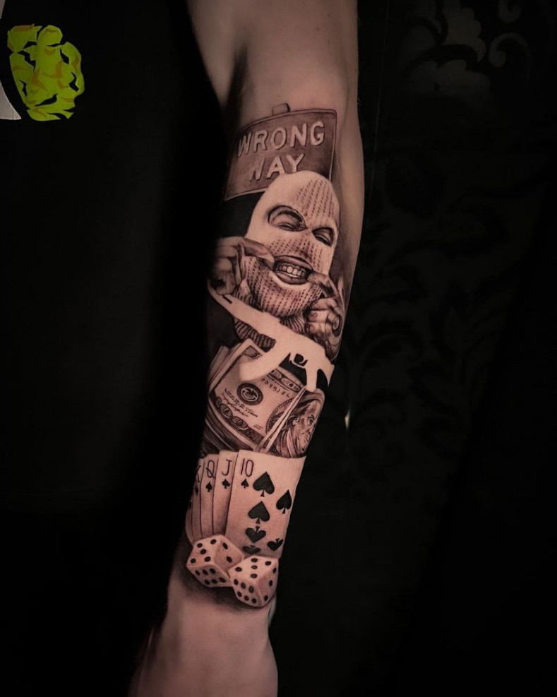 Männer Arm Dollarzeichen, photo - Tattoo-Meister Mikhail