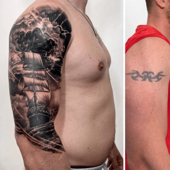 Перекрытие старой или некачественной татуировки
                    Tattoo Master Никита Кит Gelendzhik