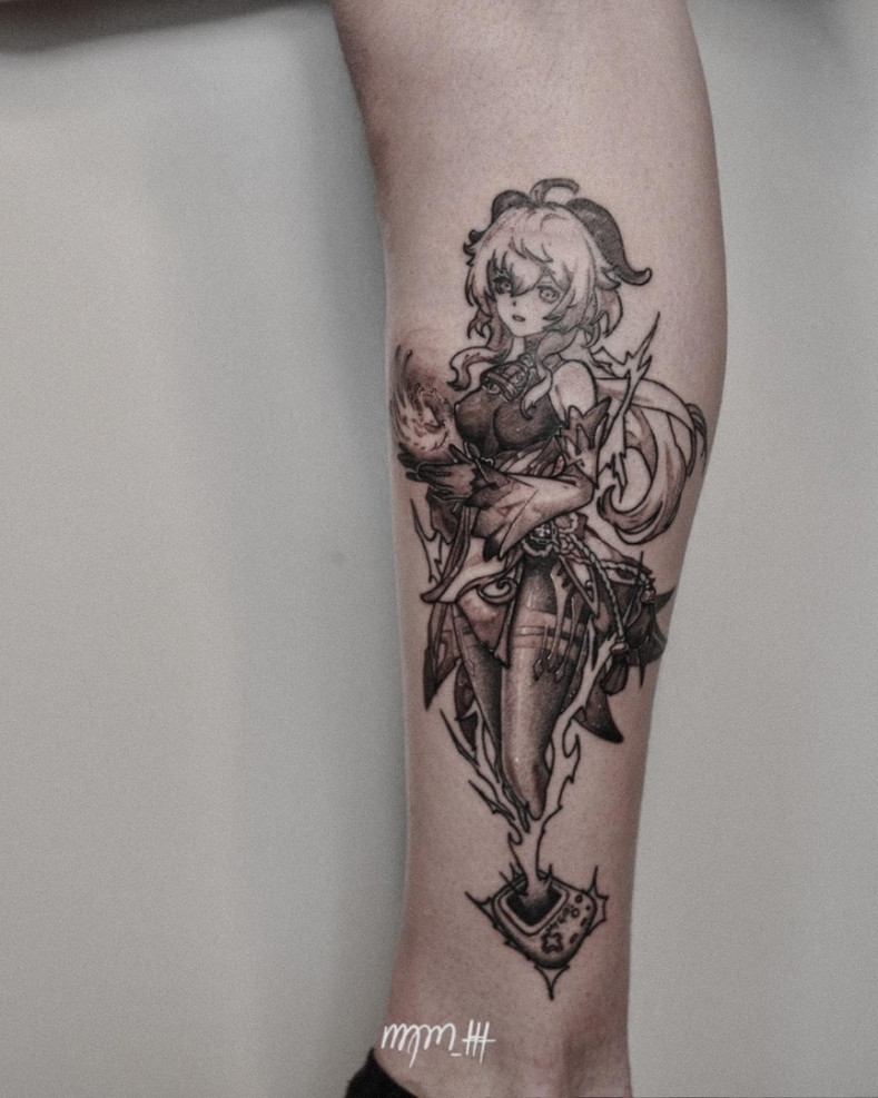 На руке аниме предплечье, photo - Тату салон PEACH__INK