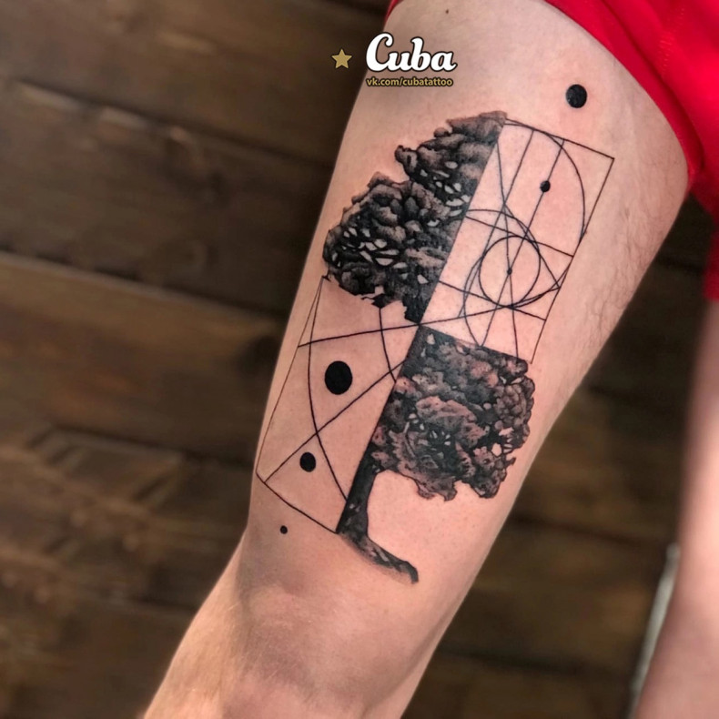 Männer geometrisch Baum, photo - Tattoo-Studio Куба