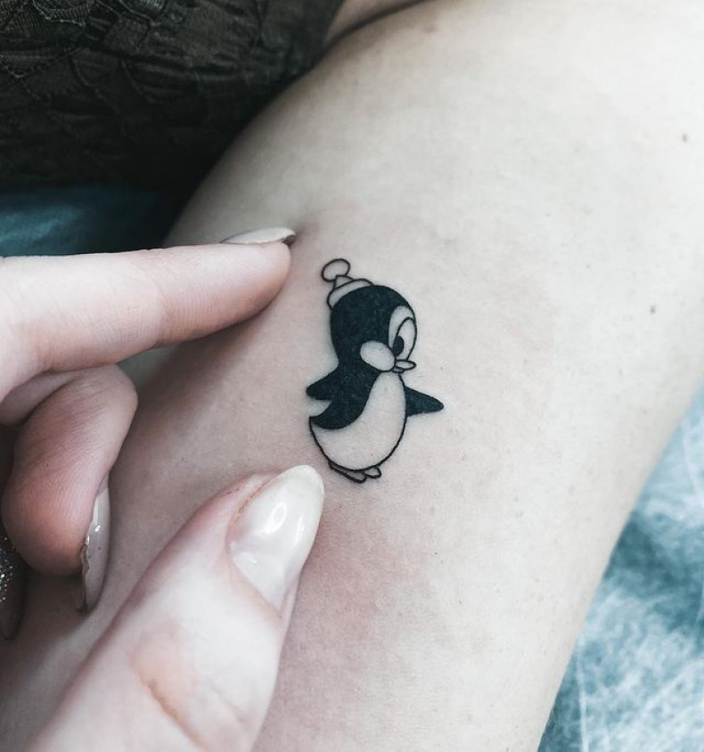 Small mini penguin, photo - Tattoo Master Татьяна