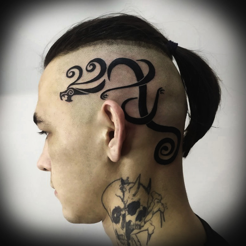 Männer kopf, photo - Tattoo-Meister Илья Шадрин