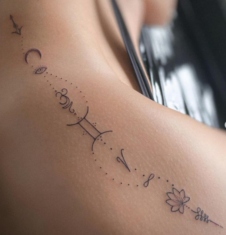 Women zodiac sign lotus flower, photo - Tattoo Master Anya