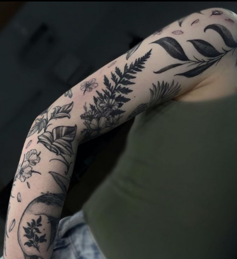 Frauen blatt Farn, photo - Tattoo-Meister Anya