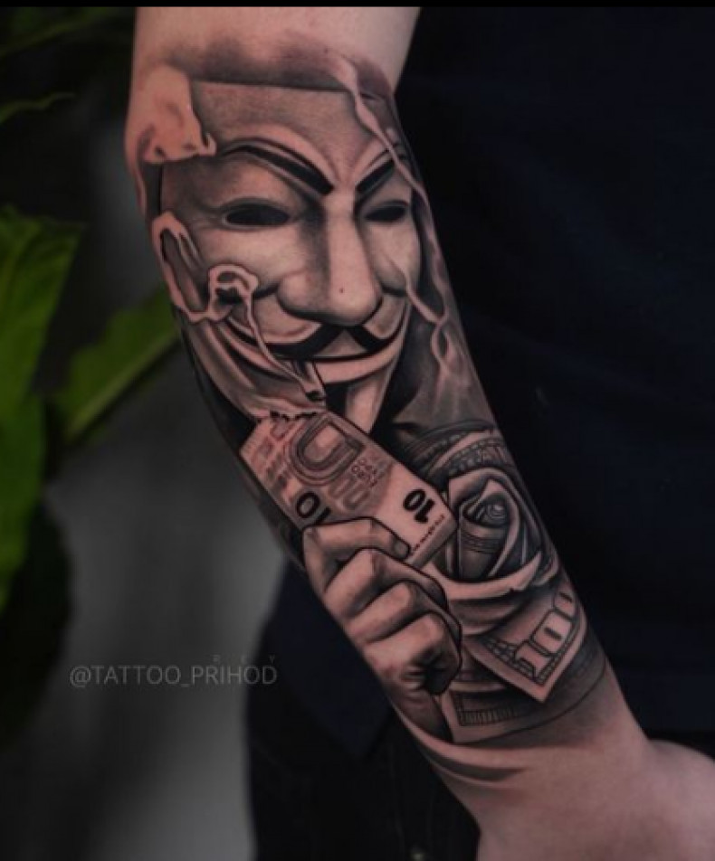 Männer Arm Dollarzeichen, photo - Tattoo-Meister Andrey