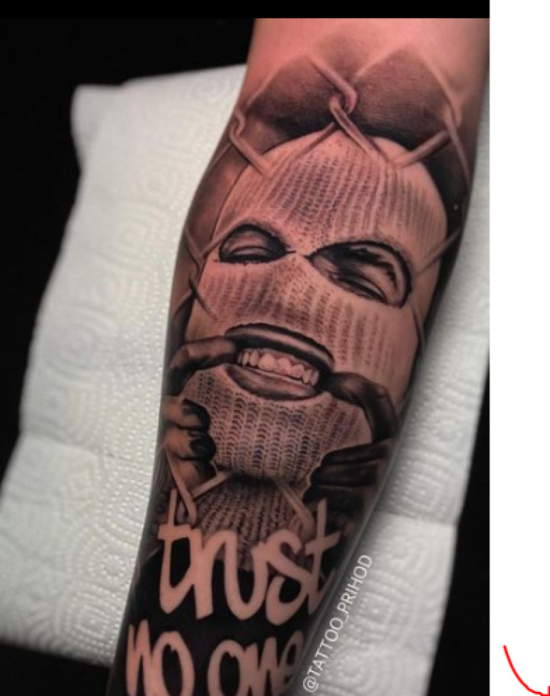 Arm maske Unterarm, photo - Tattoo-Meister Andrey