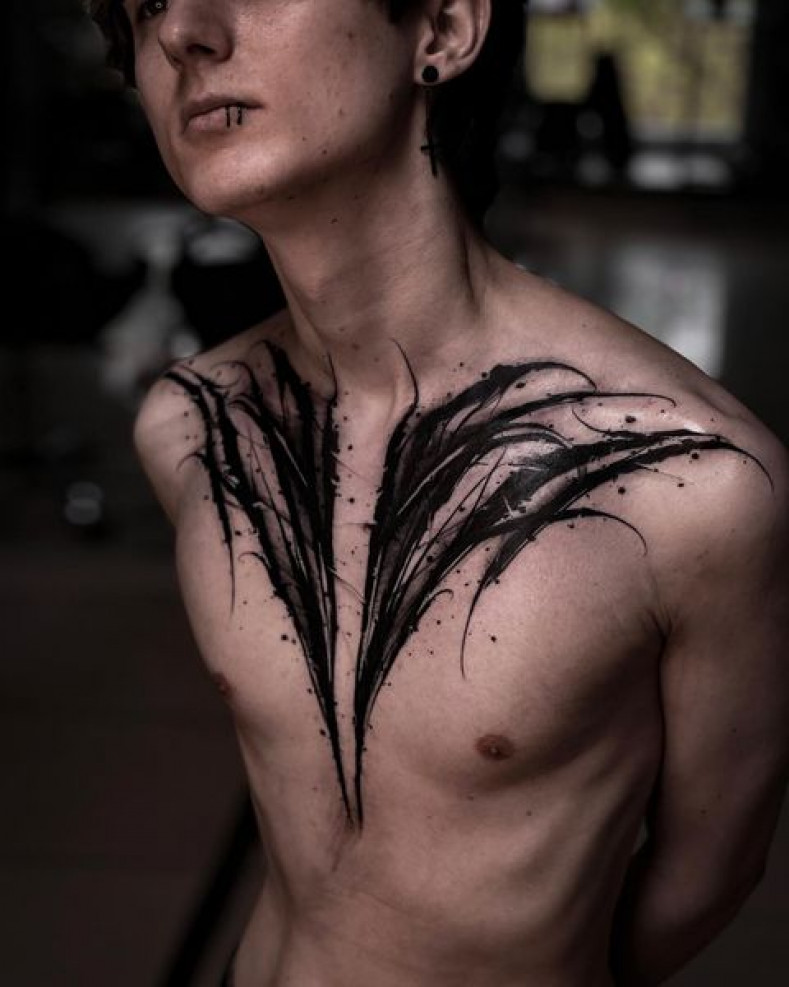 Мужские готика на груди, photo - Тату мастер Kwin