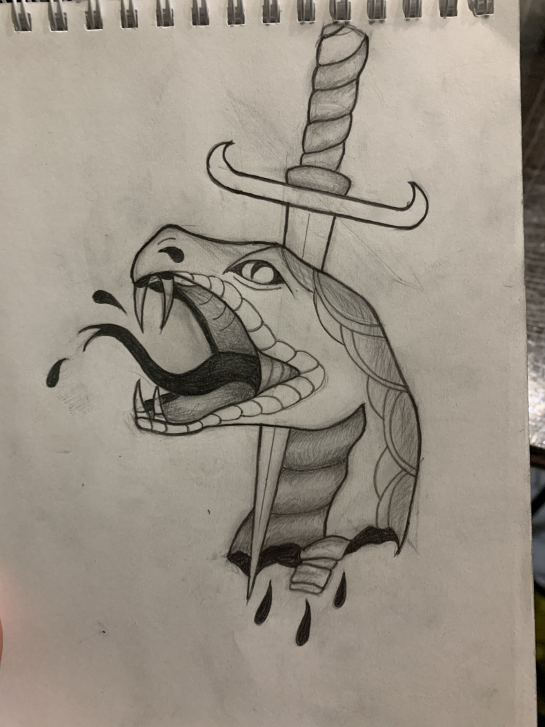 Змея кинжал, photo - Тату мастер Виктория Васильева