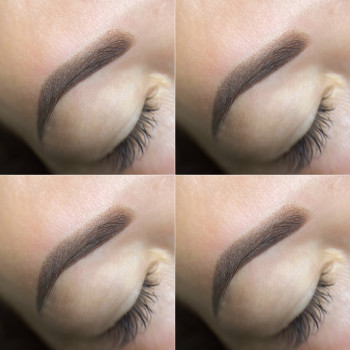 Сложнейшее перекрытие серых шрамированных от микроблейдинга 