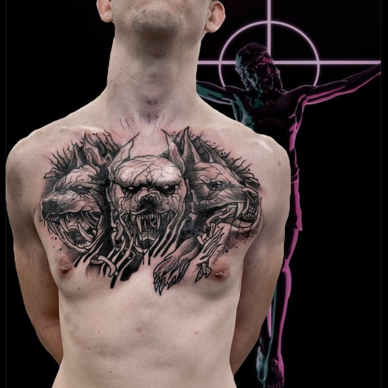 Männer Brust horror, photo - Piercing-Meister Даня Романов