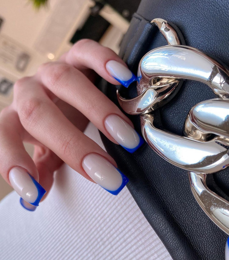 Blue french manicure, photo - Manicurist Inna Kazmirchuk