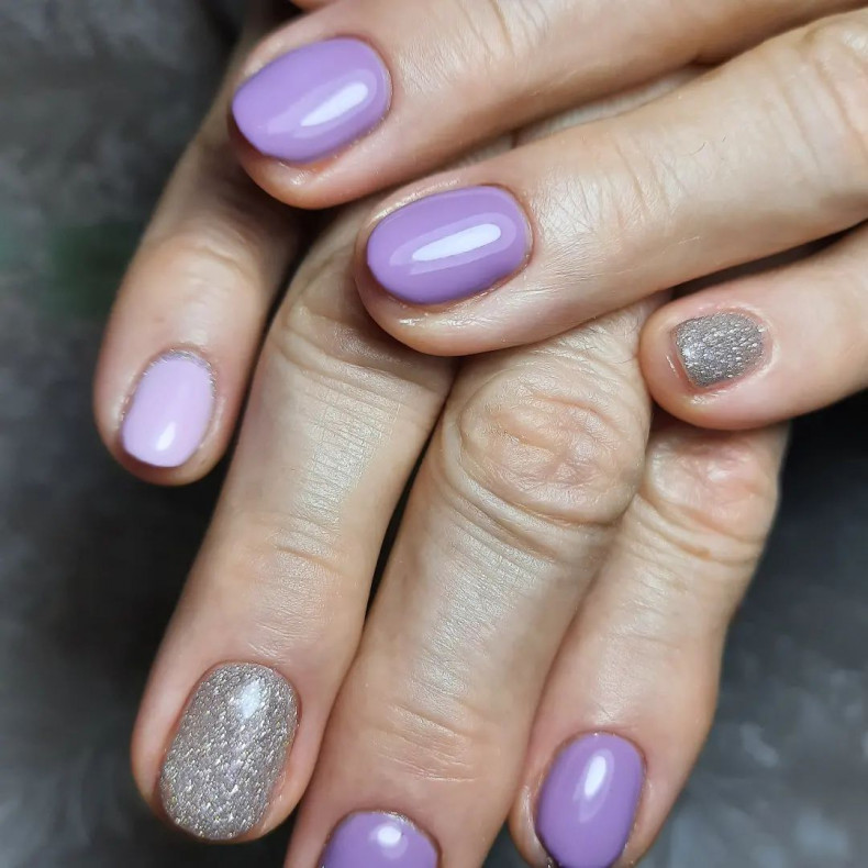 Glitter flieder, photo - Maniküre Svetlana