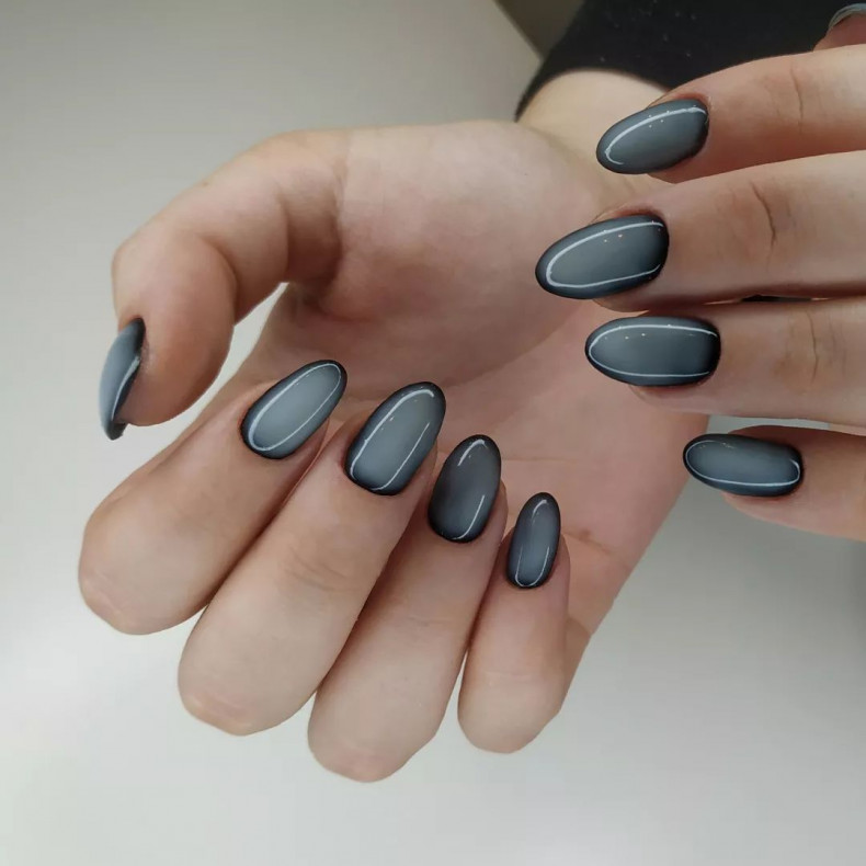 Black ombre grey, photo - Manicurist Helen Borodzich