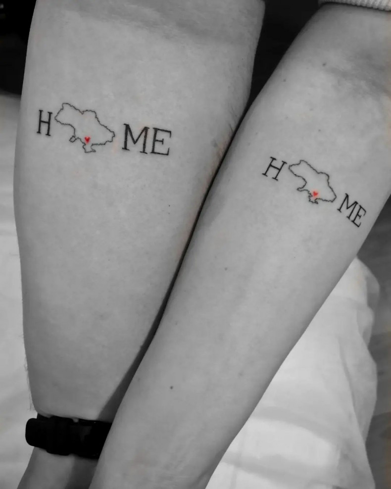 Arm letter couple, photo - Tattoo Master Viktory