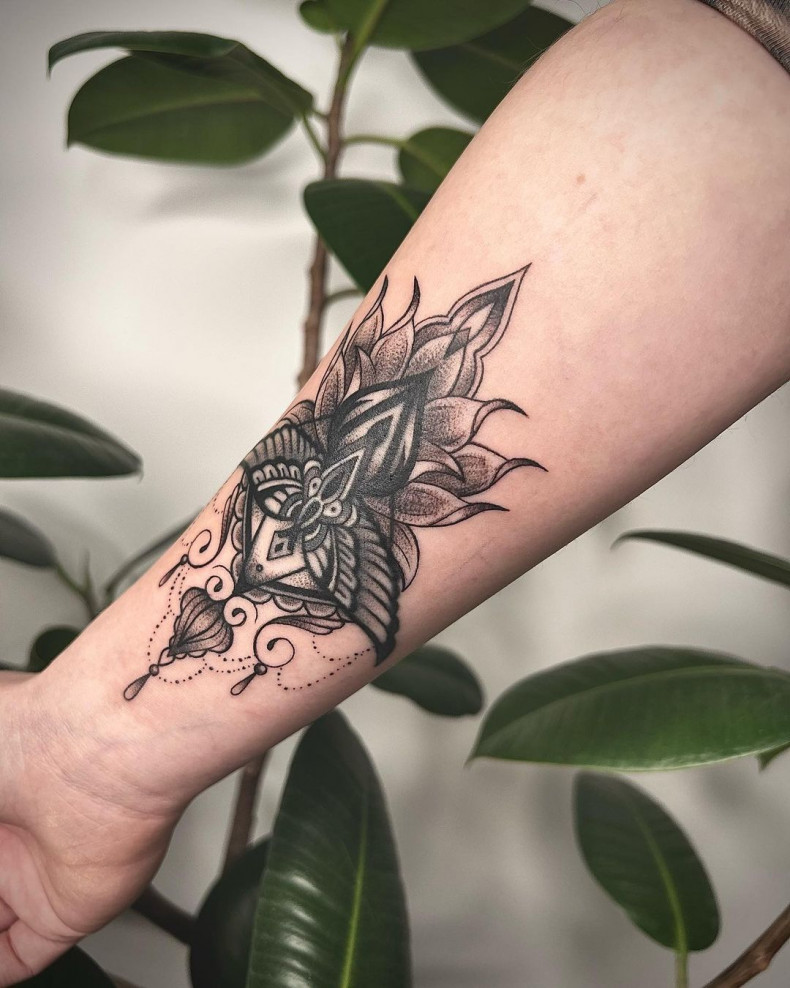 Women lotus flower forearm, photo - Tattoo Master Lana