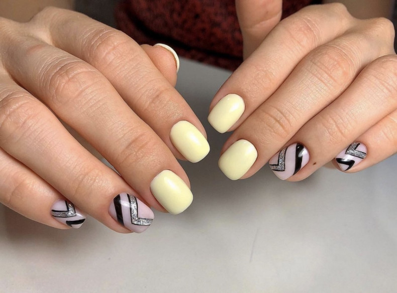 Yellow geometric, photo - Manicurist Елена Скрипченко