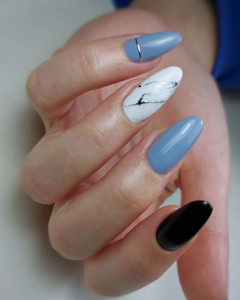 White black grey, photo - Manicurist Marina Sokolova