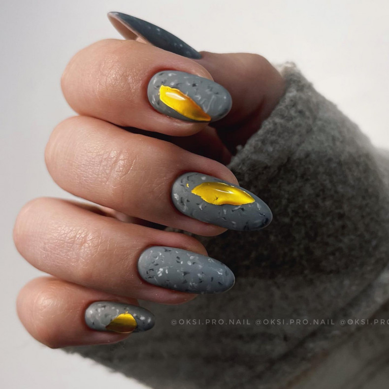 Matte grey gold, photo - Manicurist Оксана