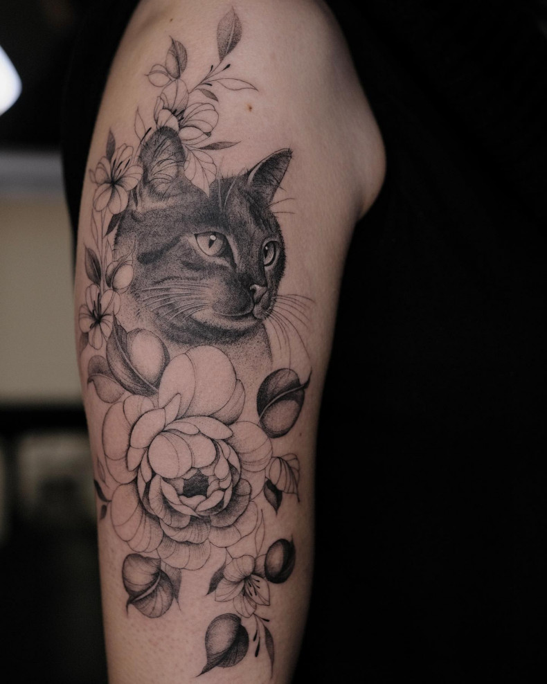 Women arm cat, photo - Tattoo Master Ewa Evoke tattoo