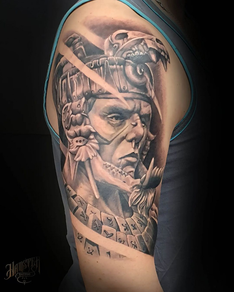 Männer schwarzgrau krieger, photo - Tattoo-Studio Hamster