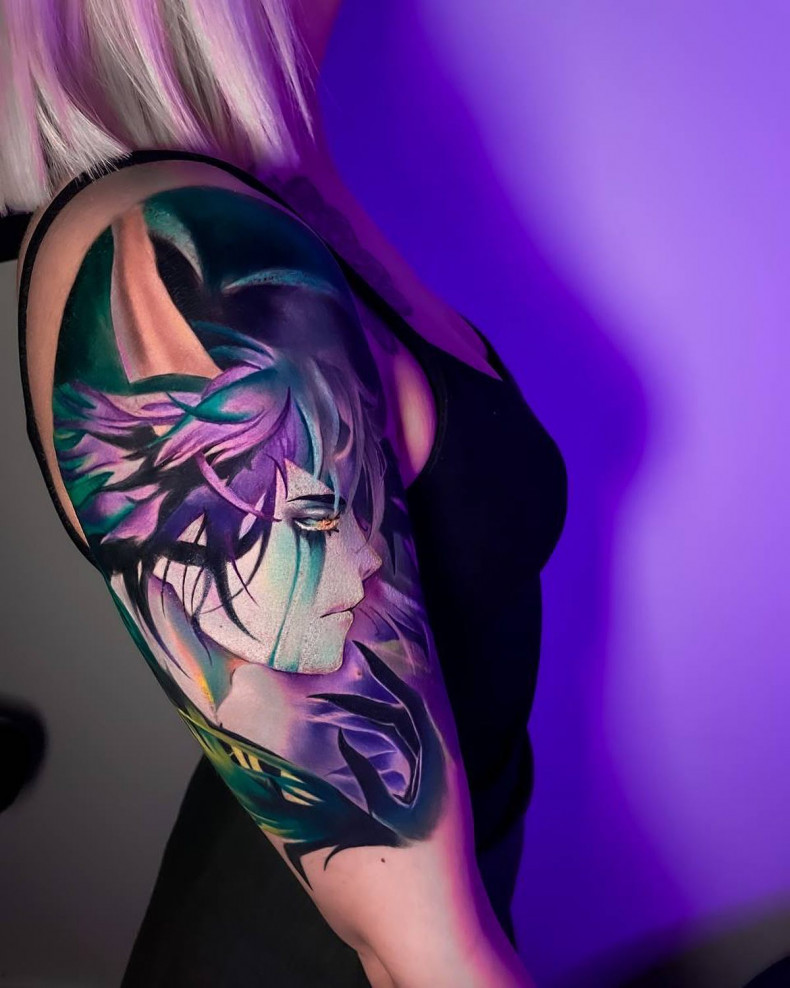 Frauen Anime-Serie Schulter, photo - Tattoo-Studio Lolly bomb