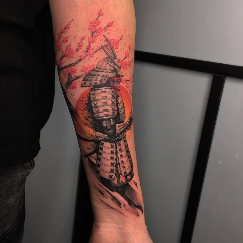 Men forearm sakura, photo - Tattoo Studio Vean tattoo wroclaw