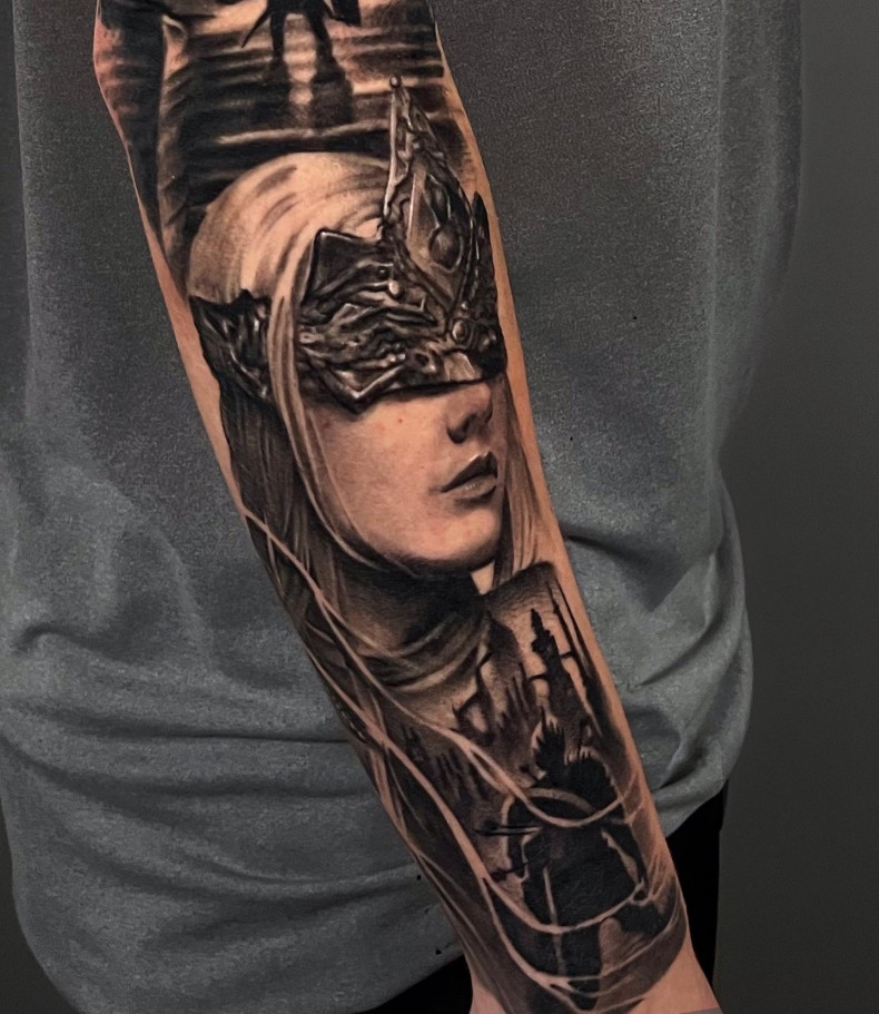 Männer Arm mädchen, photo - Tattoo-Meister Anton Logvinenko