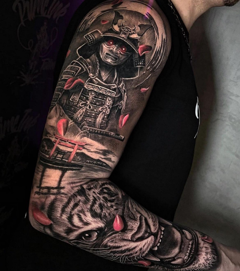 Männer Ärmel samurai, photo - Tattoo-Studio Prime Ink