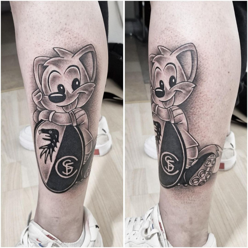 Männer cartoon Bein, photo - Tattoo-Studio Hungarink