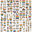 Riccioofy Pride Tattoos,200+ Pcs Gay Pride tattoos, 20 Sheets Pride Temporary Tattoos, Waterproof Rainbow Flag Tattoo Stickers for Pride Equality Parades and Celebrations