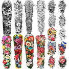 Full Arm Waterproof Temporary Tattoos 8 Sheets and Half Arm Shoulder Tattoo 10 Sheets, Extra Large LastingTattoo Stickers for Girls and Women (22.83"X7.1")