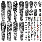 Metuu 46 Sheets Extra Large Full Arm Waterproof Realistic Temporary Tattoo For Men And Women(L22.8“xW7”)，Elk Deer Eagle Lion Wolf Tiger Sailboat Totem Scorpion Tattoo Stickers Suitable For Hand Arm Leg Face