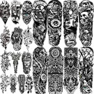 COKTAK 21 Sheets Extra Large Black Temporary Tattoos For Women Adults Greek Myth With 8 Sheets Full Arm Temporary Tattoo Sleeve For Men Maori Warrior Compass and 13 Sheets Fake Large 3D Tatoo Stickers
