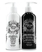 Tattoo Aftercare Kit. Cream & Soap. 6.7 fl oz each. Heals + Protects + Brightens New & Old Tattoos. Vitamin A & E, Petroleum-free, Paraben-free. Tattoo Soap, Brightening, Moisturizer, Enhancing Cream.