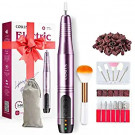 Cordless Nail Drill Electric File: Professional for Acrylic Gel Dip Powder Nails Portable Nail Drill Machine Kit for Manicure Pedicure Nail Dremel Set with Everything Rechargeable Lightweight