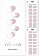 ohora Semi Cured Gel Nail Strips (N Basic Nails No.3) - Works with Any Nail Lamps, Salon-Quality, Long Lasting, Easy to Apply & Remove - Includes 2 Prep Pads, Nail File & Wooden Stick - Pink