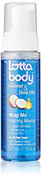 Coconut Oil and Shea Wrap Me Foaming Curl Mousse by Lotta Body, Creates Soft Wraps, Hair Mousse for Curly Hair, Defines Curls, Anti Frizz, 7 Fl Oz