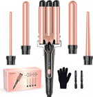 BESTOPE PRO Waver Curling Iron - 3 Barrel Hair Crimper Iron - 5 in 1 Curling Wand Hair Wand with Fast Heating Up - Crimper Wand Curler for All Hair Types, Heat Protective Glove & 2 Clips Included