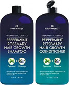 Peppermint Rosemary Hair Regrowth and Anti Hair Loss Shampoo and Conditioner Set - Daily Hydrating, Detoxifying, Volumizing Shampoo and Fights Dandruff For Men and Women 16 fl oz x 2