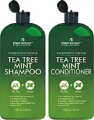 Tea Tree Mint Shampoo and Conditioner - contains Pure Tea Tree Oil & Peppermint Oil - Fights Hair Loss, Promotes Hair Growth, Fights Dandruff, Lice & Itchy Scalp - Men & Women Sulfate Free -16 oz x 2