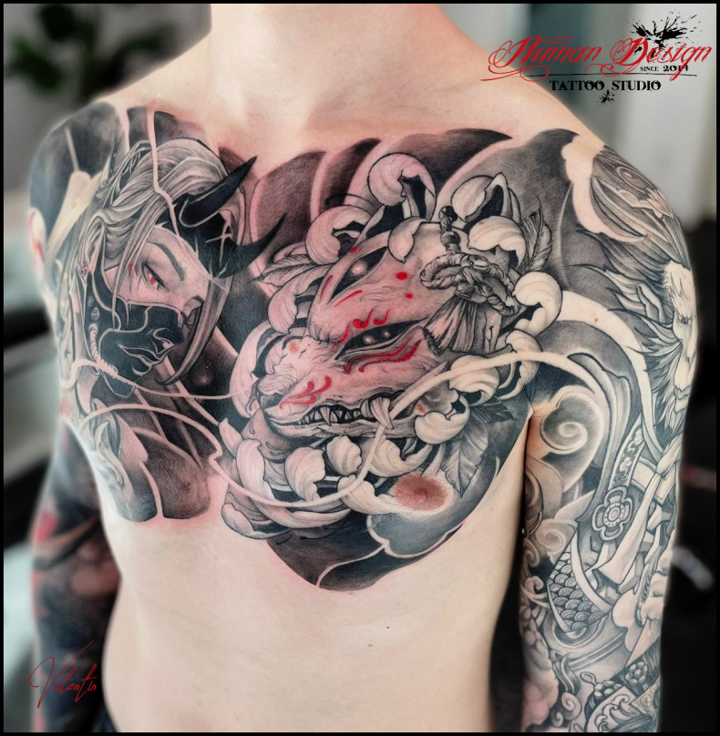 Männer Brust japanisch, photo - Tattoo-Studio Human Design Tattoo