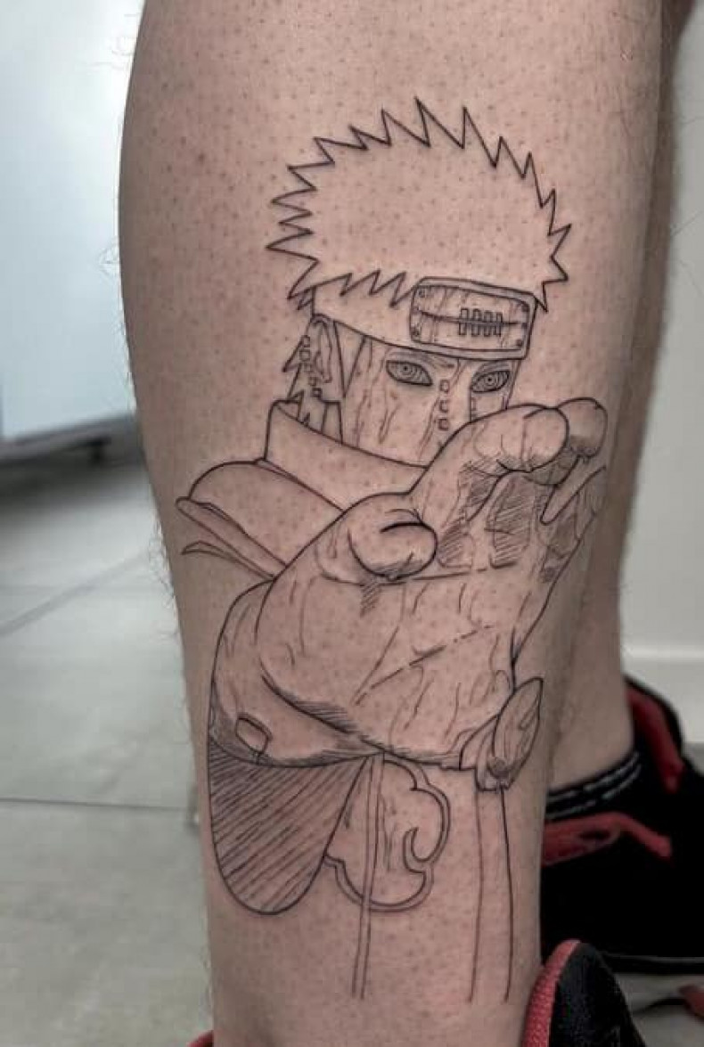 Men anime leg, photo - Tattoo Studio Officina