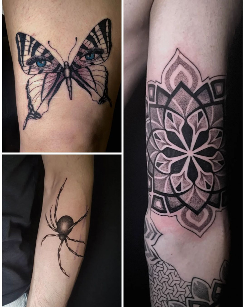 Motyl mandala pająk, photo - Studio tatuażu Rebel Ink